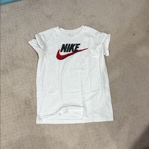 Nike White T-Shirt with Red Logo